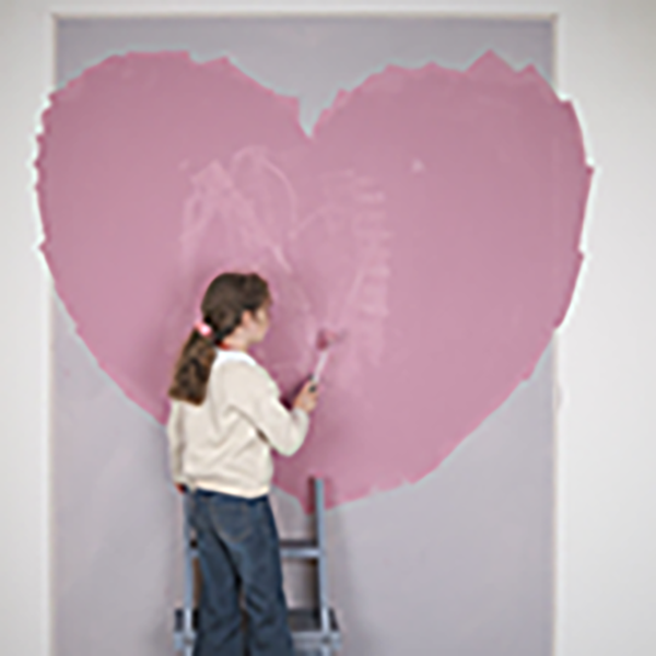 Ein Herz auf die Wand